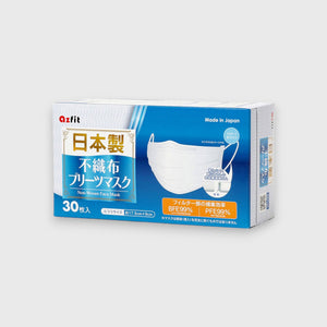 Azfit 日本口罩 不織布プリーツマスク 普通 30片裝