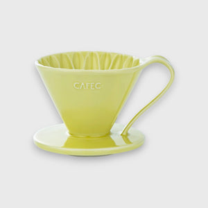CAFEC 有田燒 FLOWER DRIPPER 1Cup 濾杯 - 黃色