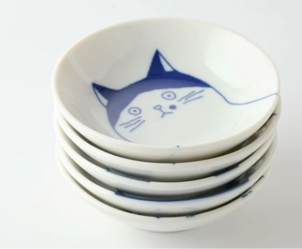 SHICHITA cat ceramic small dishes set of 5