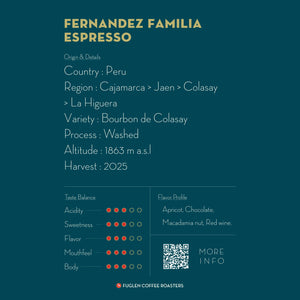 FUGLEN Coffee FAMILIA FERNANDEZ ESPRESSO / PERU