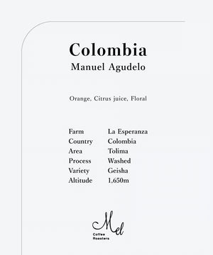 Mel Coffee COLOMBIA Manuel Agudelo Geisha Washed 