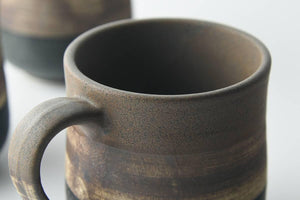 美濃燒 木頭造型咖啡杯 - 啡色 - M3 Coffee & Zakka