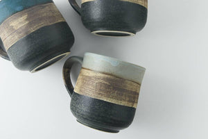 美濃燒 木頭造型咖啡杯 - 灰色 - M3 Coffee & Zakka