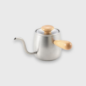 Miyacoffee 宮崎製作所 不鏽鋼木柄手沖壺 - 銀色 - M3 Coffee & Zakka